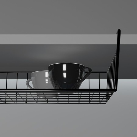 Mesh -mounted mesh -mounted basket 40 × 26 × 10 cm, black color-4