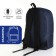 Youth backpack from textiles on lightning, 3 pockets, blue color
