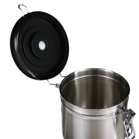 A sealed container for storing ground coffee and coffee beans, 1.2 l, 12 x 12 cm, gray-4