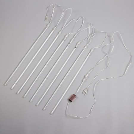 Garland "icicles" 2.5 × 0.5 m, IP65, transparent thread, 288 LED, white glow with a drain effect, 12 V effect-5