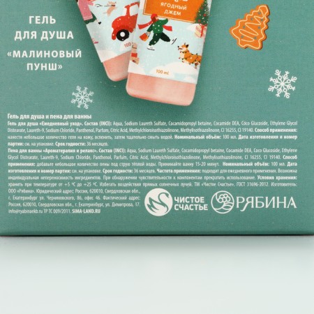 Gift set of cosmetics "Winter Winter!", Show Gel 100 ml and a 100 ml bath, pure happiness-10