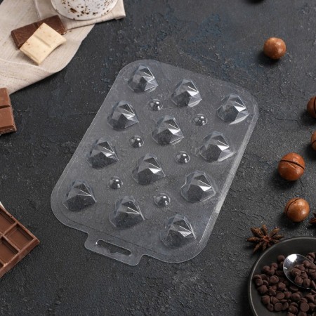 Form for chocolate and sweets Plastic "Conflicts Great Heart", the color is transparent-1