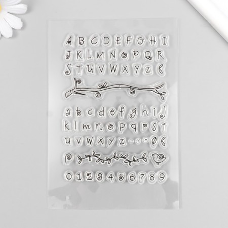 Stamp for creativity Silicon "English alphabet and twig" 16x11 cm
