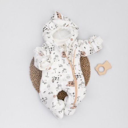 Kinderlitto children's overalls “New Assorted. Buses ", height 56-62 cm, beige color