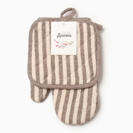Set of kitchen. Dolyana strip color, mittens-prich.25x17cm, severity 17x17 50% p/e 50% hl 1010312-5
