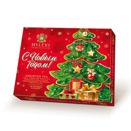 Happy New Year tea, foil (Christmas tree on a red background), 20 p x 2 g
