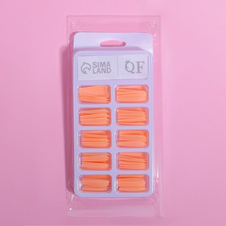 Patch nails, 100 pcs, shape of the ballerina, in the container, peach color-5