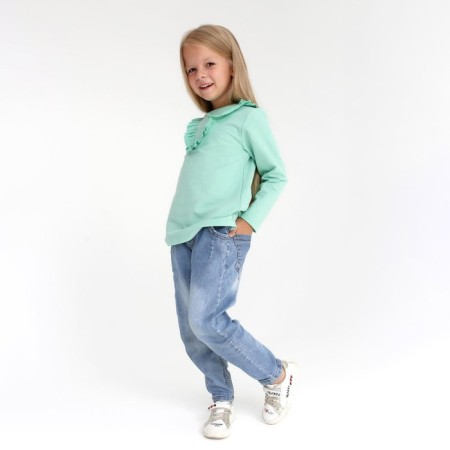 Sweatshirt for girl KAFTAN "Basic Line" Size 34 (122-128), mint color-2