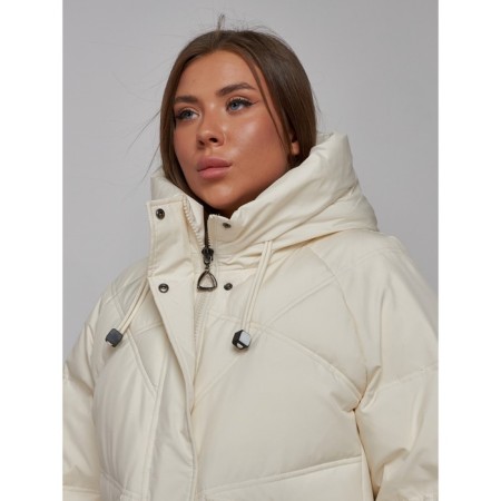 Coat insulated winter female, size 44, beige color-16