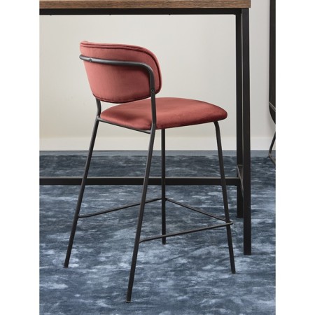 Bar stool Eirill, 560 × 475 × 990 mm, velor, brick color-11