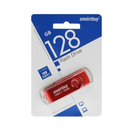 Flash drive Smartbuy Twist, 128 GB, USB 3.1, th Up 70 MB/s, PLA up to 40 MB/s, red-3