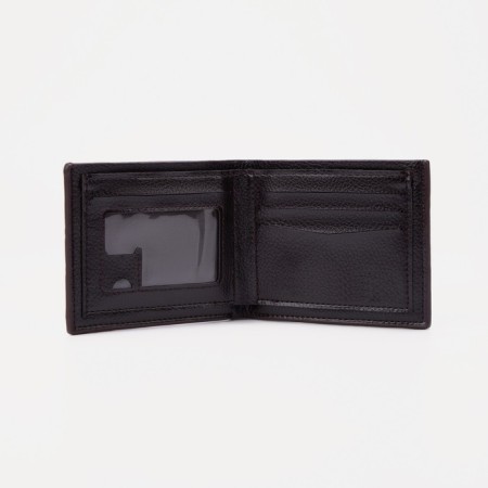Male purse without fastener, department for bills, for maps, brown color-2