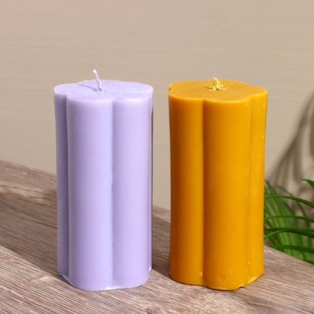 Candle "Flower" 6x6x12 cm, soy wax mix-5