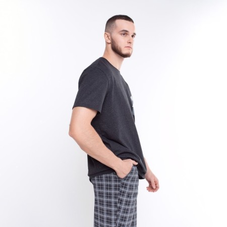 Homemade male set (T -shirt/pants) "Friendly Family", color Anthracite, size 58-5