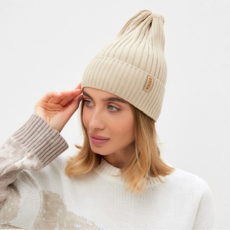 Women's hat Minaku "Truffel" color beige, size 56-58-1