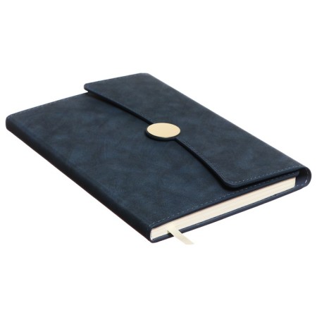 Organizer on Rings A6+, 80 sheets, leatherette, with a valve, a line, with a handle, in a gift box, blue-2