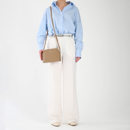 Women's bag over the shoulder Textura, small size, beige color-9