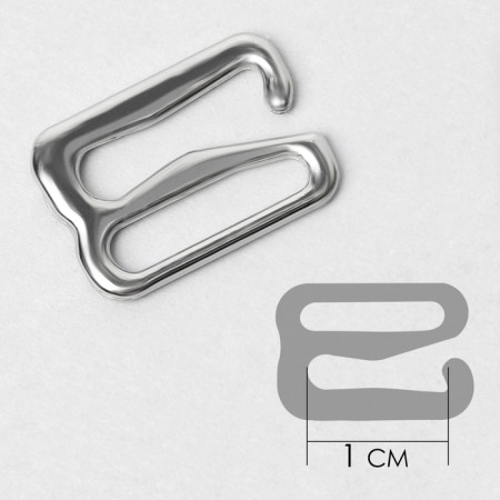 Metal straps: hooks, rings, regulators, 10 mm, silver color-2