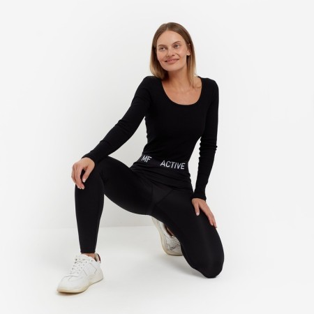 Female leggings, black color, size 50-3
