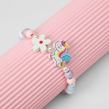 Bracelet Children's "Choselka" unicorn-prince with a flower, color