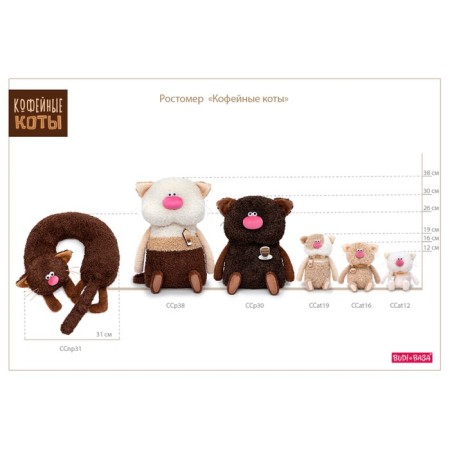 Soft toy "Cat Latte", 19 cm-6