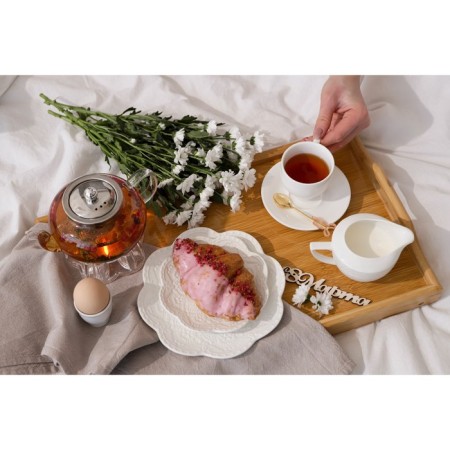 Porcelain dinner lunch shade "Susan", d = 20.5 cm, white color-4