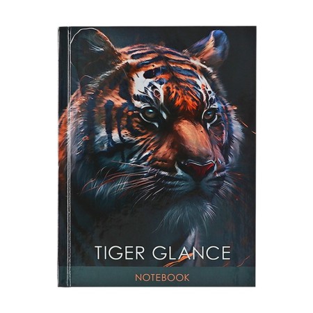 Notepad A6, 80 sheets in the Tiger cage, solid cover, offset unit