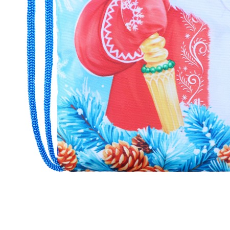 New Year. Bag for sweets 290 x 340 mm "Santa Claus and Snow Maiden" (soft polyester density 210d)-4