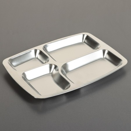 Stainless steel tray, 36.5 × 27 × 2 cm, 4 sections-1