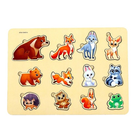 Board "Animals of Forests", 12 inserts-1