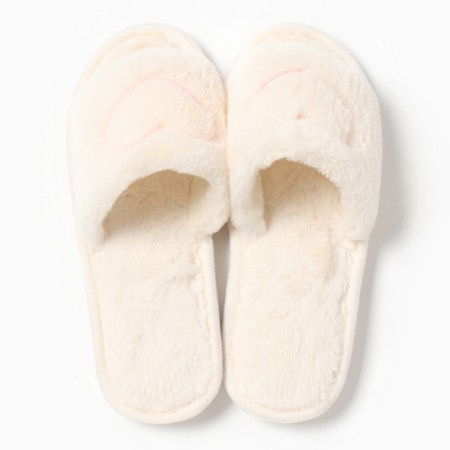 Women's slippers with an open nose, size 36-37, milk-4
