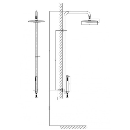 The shower system D&K DC1005505, for built -in mixers, tropical shower, brass, chrome-1