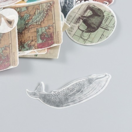 Scrapbooking stickers Travel from WasHi Bumagi, 64 pieces, 32 design-2