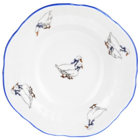 Round bernadotte salad, decor "Geese", 13 cm