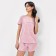 Female set (T-shirt/shorts), powder pink color, size 42
