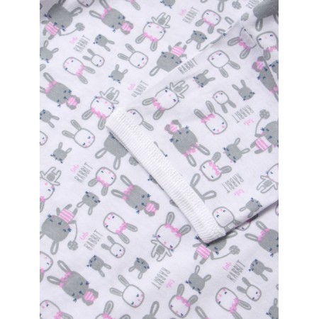 Children's T -shirt on the Bunny buttons, white/pink color, height 74-2