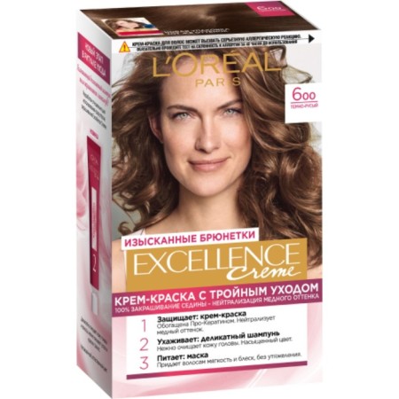 Hair Cream L’Oreal Excellence Creme, tone 600 Dark Breaky