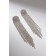 Hanging earrings with rhinestones "ice" semicircle, white color in silver