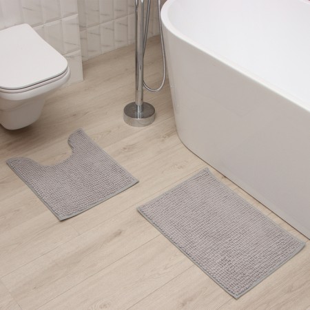 Set of bathroom rugs Ethel Bukley color gray 2 pcs, 38x58 cm, 48x38 cm-6