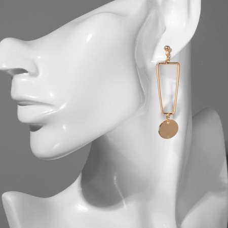 Earrings Metal "Signs", Color Gold-3