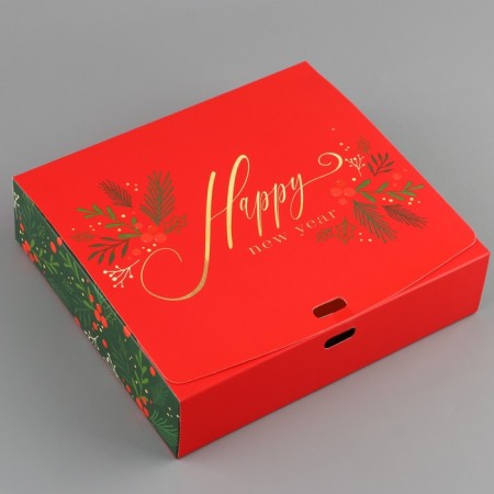 Happy New Year folding box, 20 x 18 x 5 cm, without tape, New Year-2