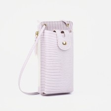 Baby bag on magnet, long belt, gray-pink color