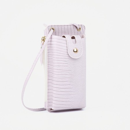 Baby bag on magnet, long belt, gray-pink color
