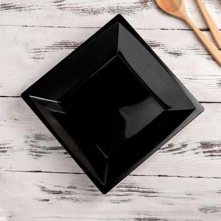 Plastic disposable plastic, 17.2 × 17.2 cm, square, deep, black-2