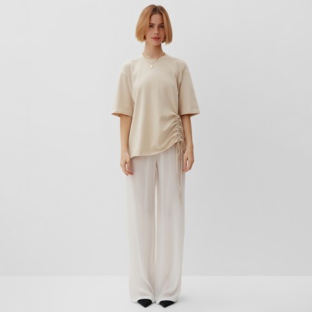 Women's pants Minaku: Casual Collection, white color, size 50-1