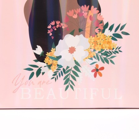 Gift package laminated, packaging, “you are beautiful”, rainbow holography, ml 23 x 27 x 11.5 cm-3