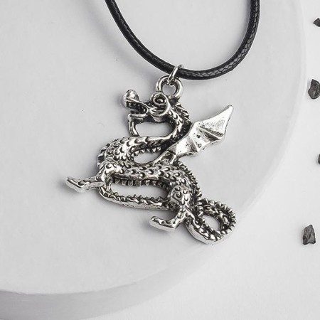 Piece on the lace "Dragon" harsh, color black silver on a black lace, 42 cm