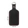 Leather keychain for a car key, label, rectangular, genuine leather, black