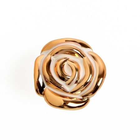 Handle button Cappio Rose 01, white with gold-3