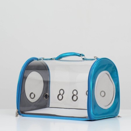 Bag - Animal carrying, transparent, 43 x 24 x 28 cm, blue-2